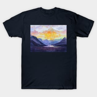 Sunset Watercolor Painting T-Shirt